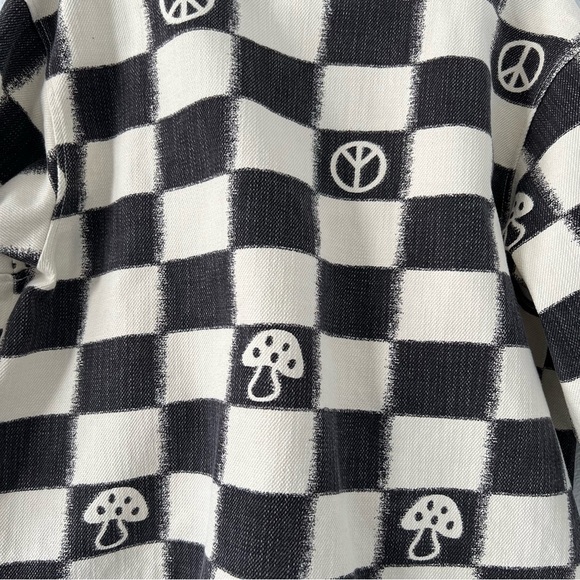 Urban Outfitters REI Wide Sleeve Open Wrap Oversized Jacket Womens XS/S Checker - Picture 10 of 15